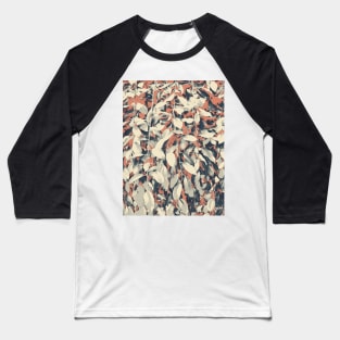 Wild bush, leafy garlands, posterized photo with cartoon effect, soft neutral colors Baseball T-Shirt